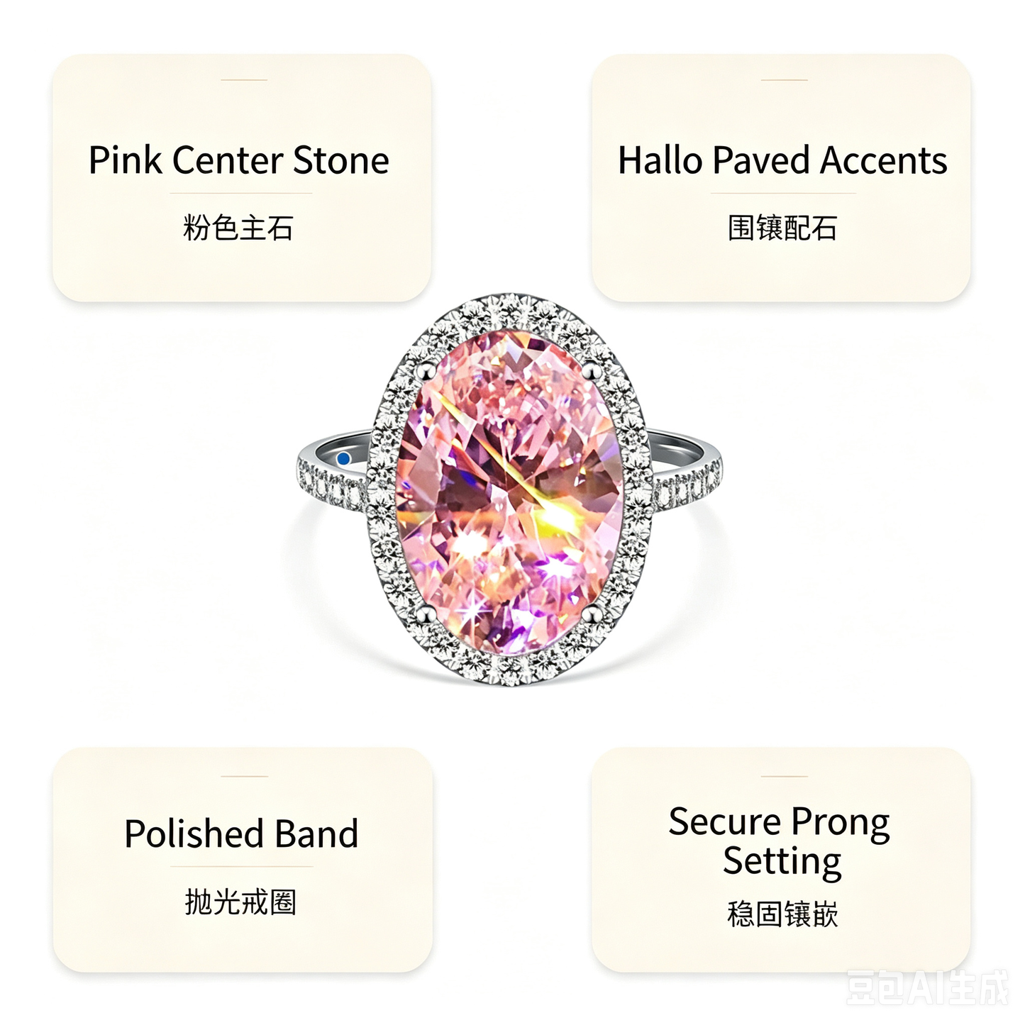Pink spinel ring